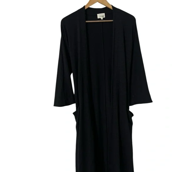 ARITZIA Wilfred Free Black Belted Knit Long Cardigan Sweater